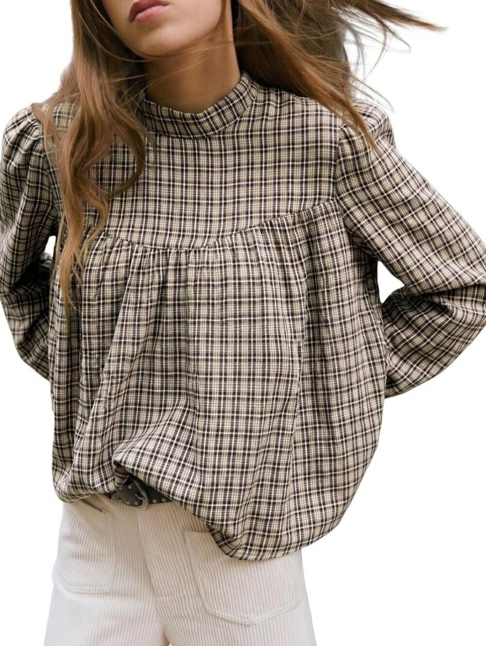 NWT Prairiecore Plaid Babydoll Blouse | Size Large | Just Arrived